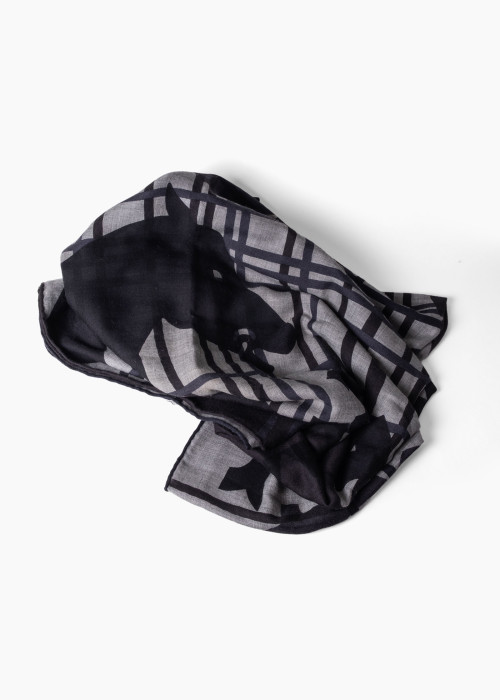 Châle 140  "Imprimeur fou Liquid Puzzle" en cachemire et soie