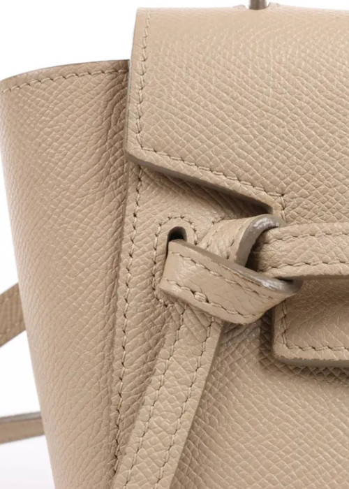 Sac Belt Pico en cuir grainé taupe