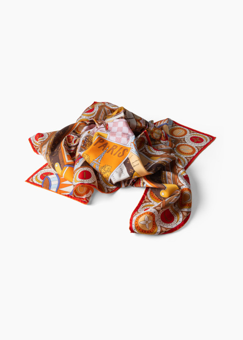 Carré de soie 90 "Jeu de Voyage"