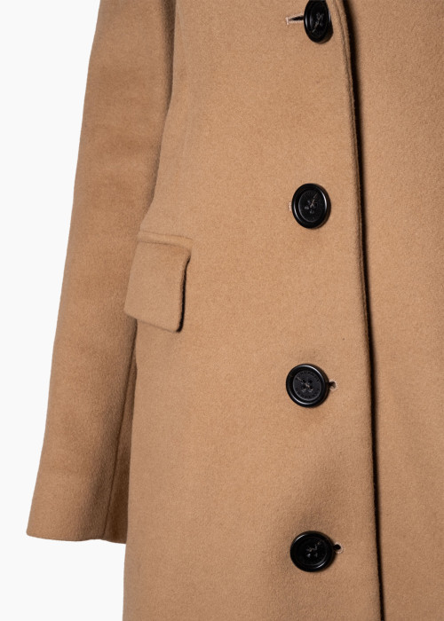 Manteau classique en laine et cachemire Camel