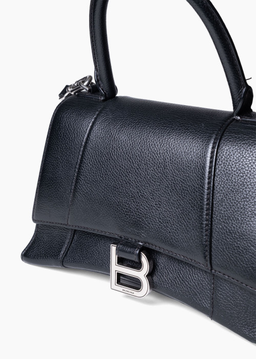Sac à main Hourglas en cuir noir - Petit