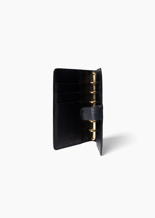 PM-Agenda-Hülle aus schwarzem Épi-Leder