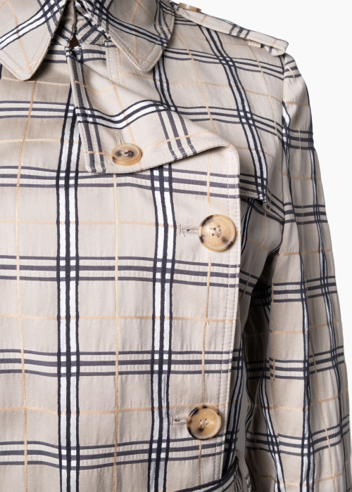 Trench-coat au motif quadrillé graphique