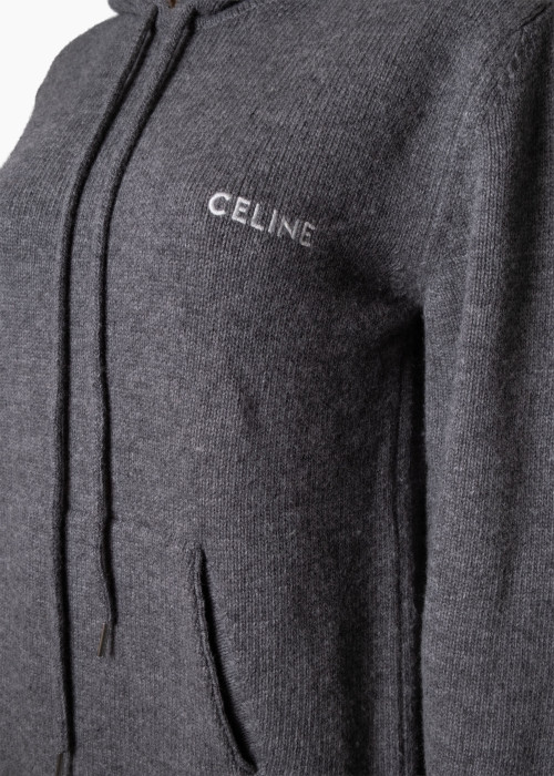 Grey wool hoodie