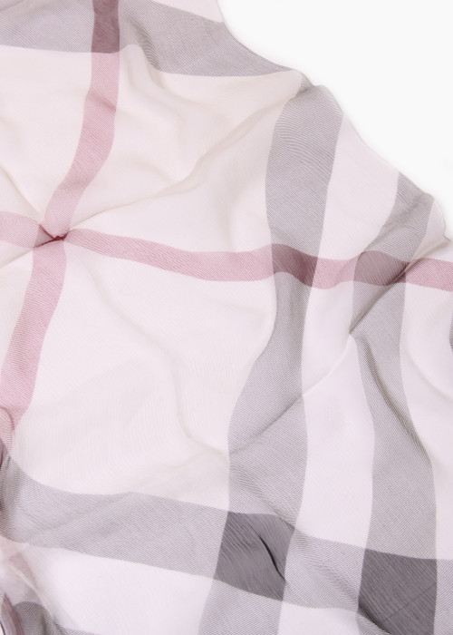 Écharpe Transparente à Carreaux en Soie