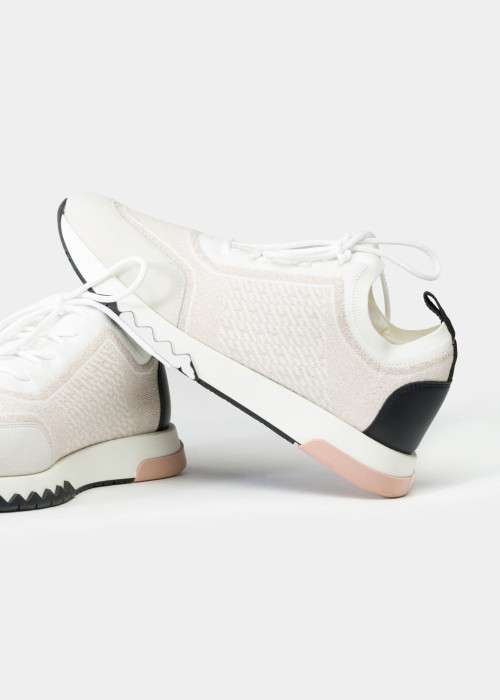 Two-tone metallic mesh sneakers