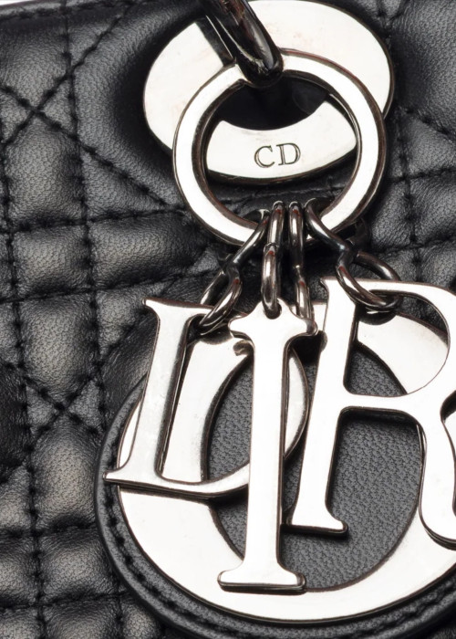 Lady Dior Small Bag in Black Leather