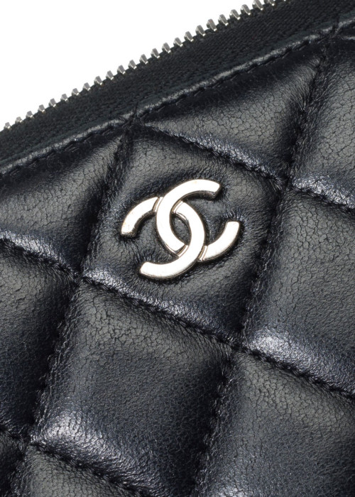 Companion Wallet in Black Quilted Lambskin Leather