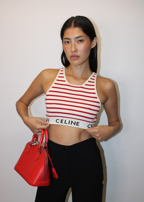 Brassière en maille rayée