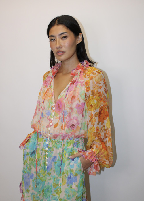 Mehrfarbiger Seidenoverall