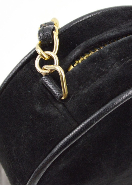 Vintage CC Mark Round bag in black suede