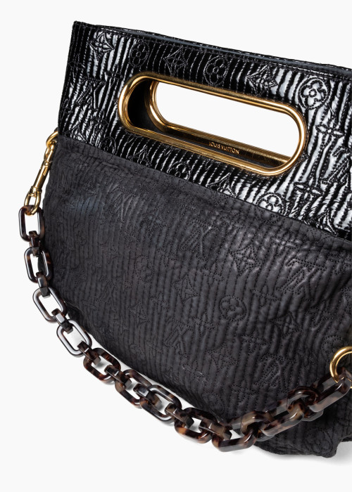 Black suede "Motard" handbag