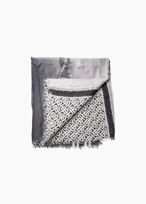 Silk scarf with horizontal stripes