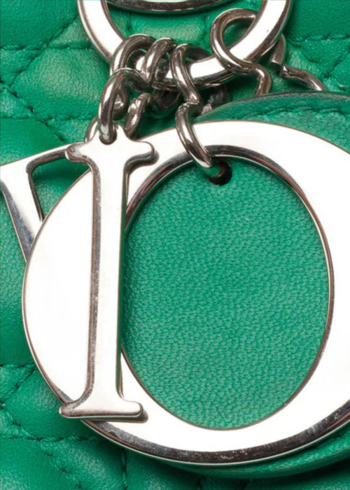 Lady Dior Medium in green cannage leather