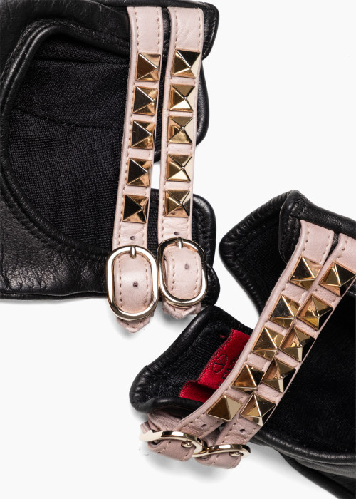 Gants Rockstud en cuir noir