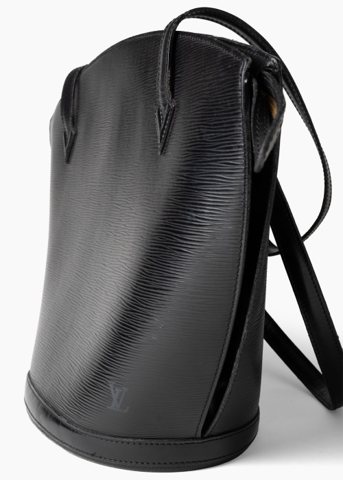 Sac en cuir épi noir