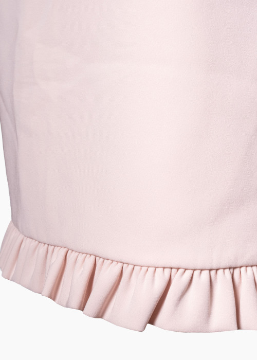 Pink ruffled mini skirt