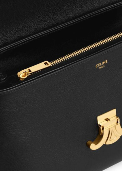 Nino Medium Bag in soft black grained calfskin
