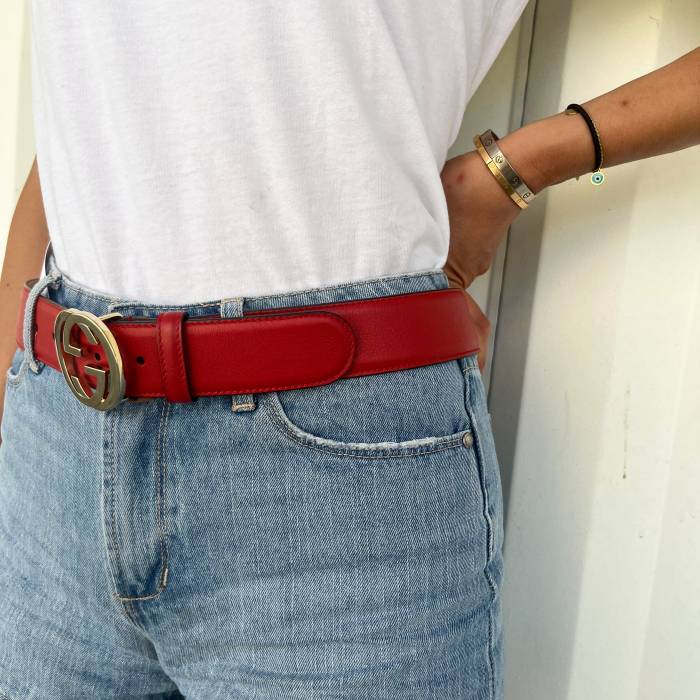 Gucci red leather belt Gucci