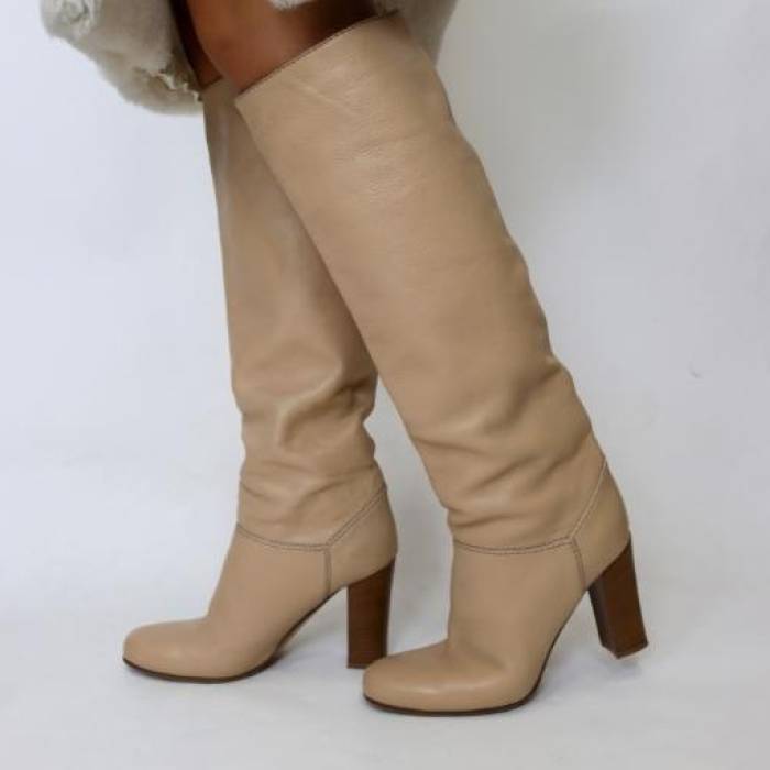 Beige leather boots Chloé Chloé
