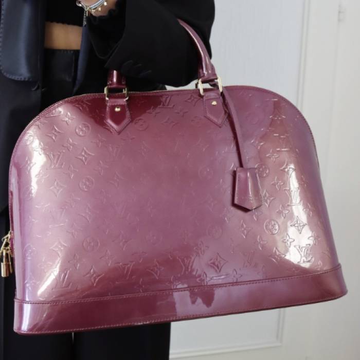 Grand sac Alma Louis Vuitton en cuir violet Louis Vuitton