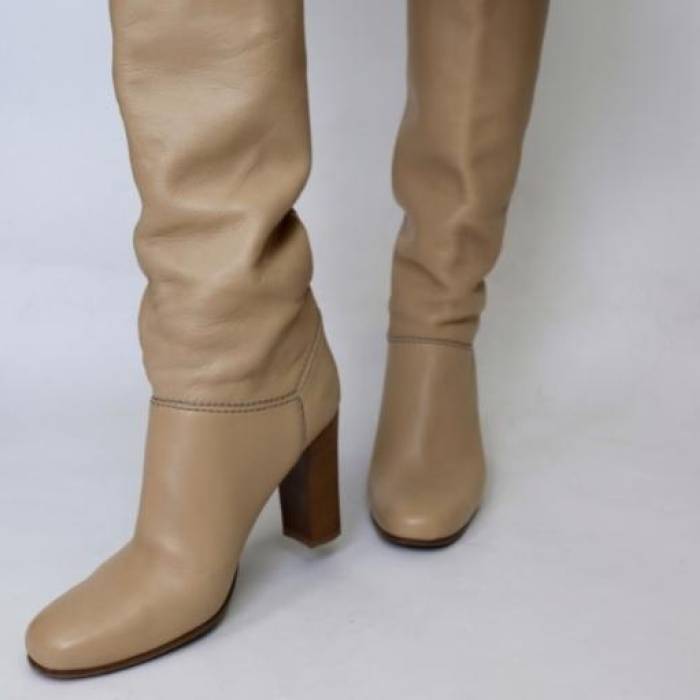Beige leather boots Chloé Chloé