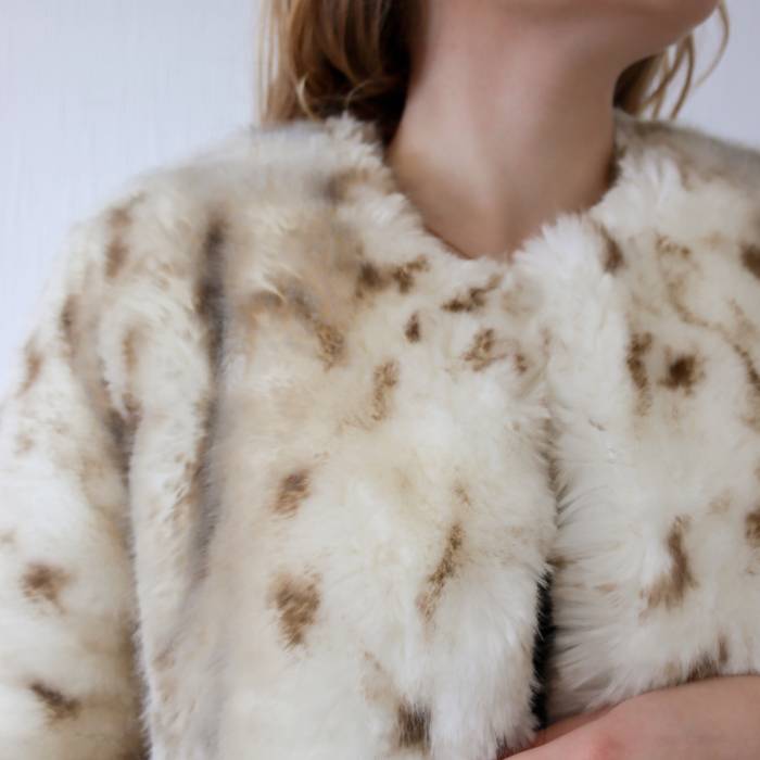 White and brown jacket Faz Not Fur