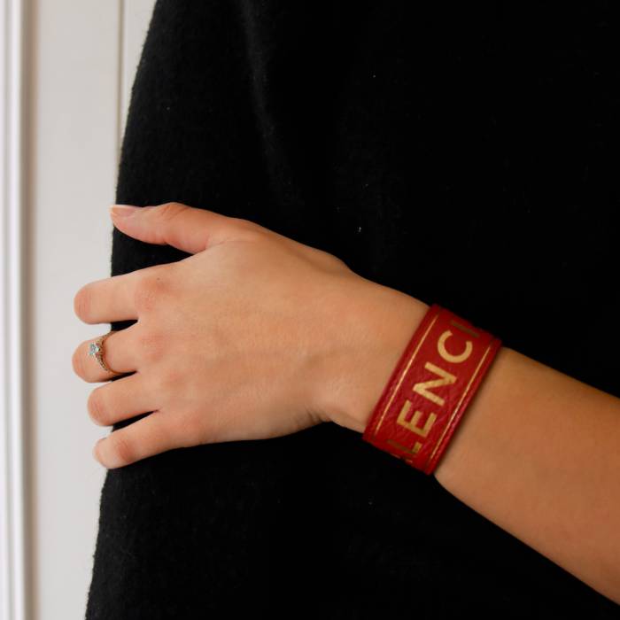 Red leather bracelet Balenciaga