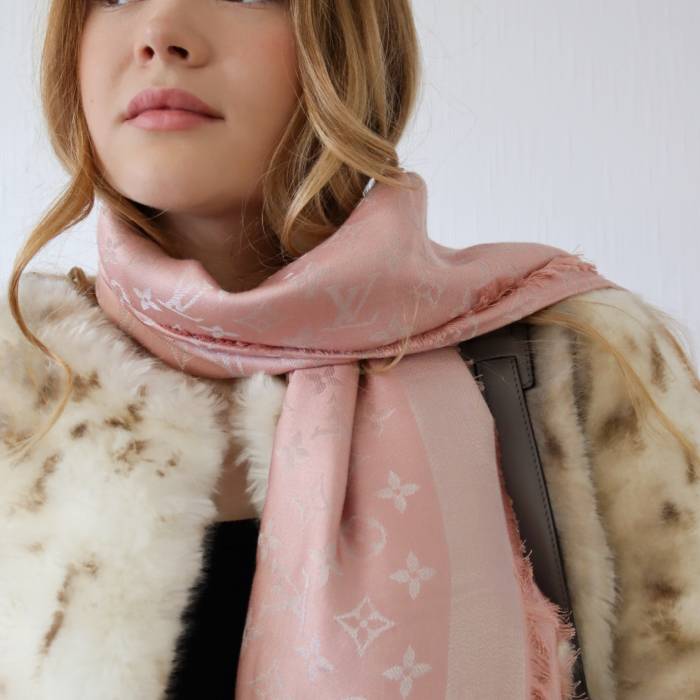Louis Vuitton pink scarf Louis Vuitton