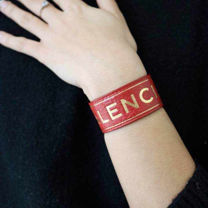 Red leather bracelet Balenciaga
