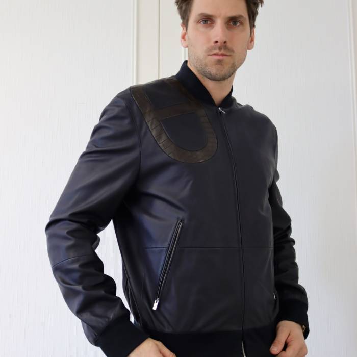 Leather and crocodile jacket Hermès