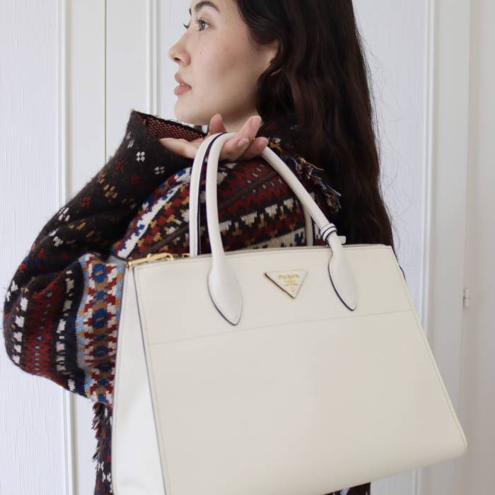 White leather handbag Prada