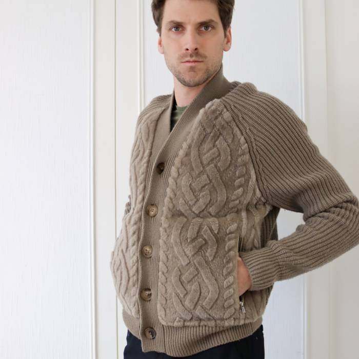 Taupe wool cardigan Hermès
