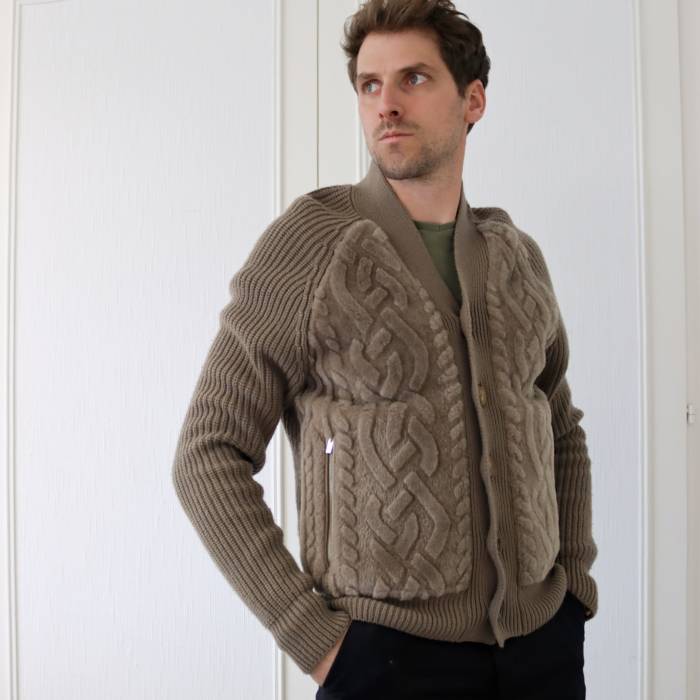 Taupe wool cardigan Hermès