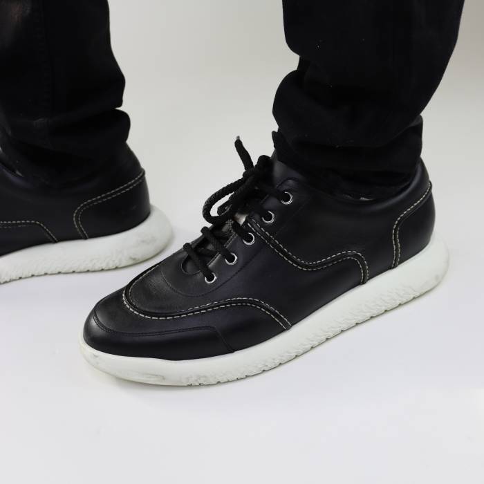 Hermes black leather sneakers Hermès