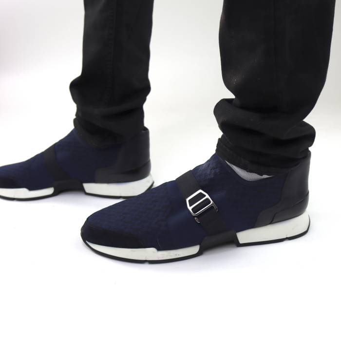 Blaue Sneakers ohne Schnürsenkel Hermès