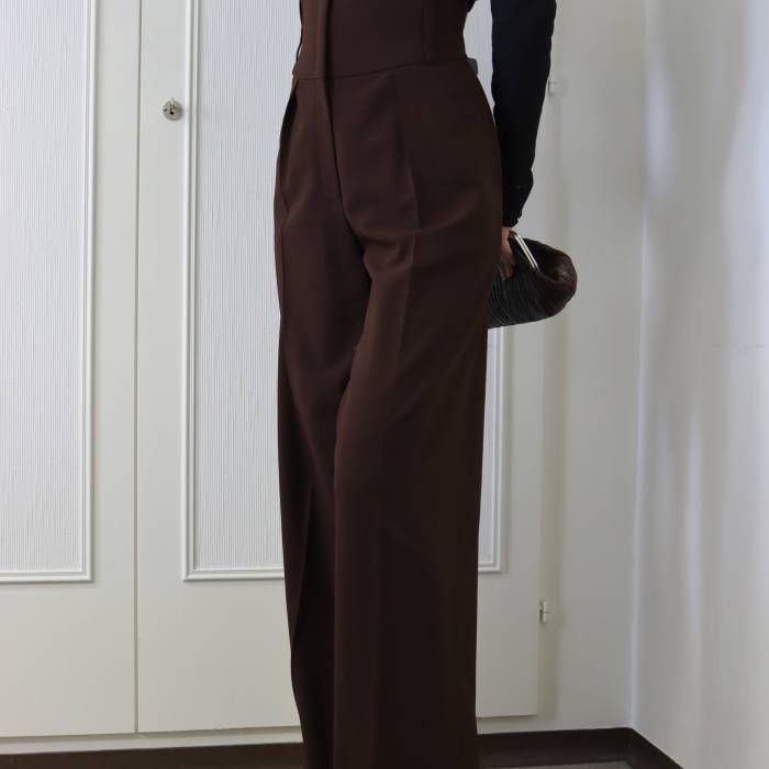 Pantalon marron en laine Hermès
