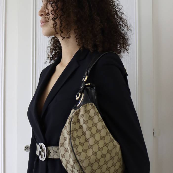 Black and beige bag in fabric and leather Gucci