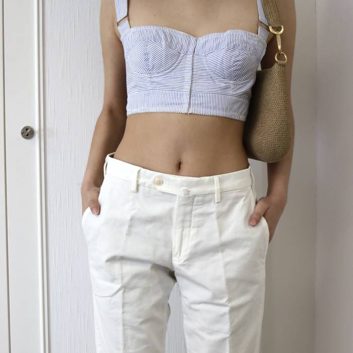White cotton chino trousers Loro Piana
