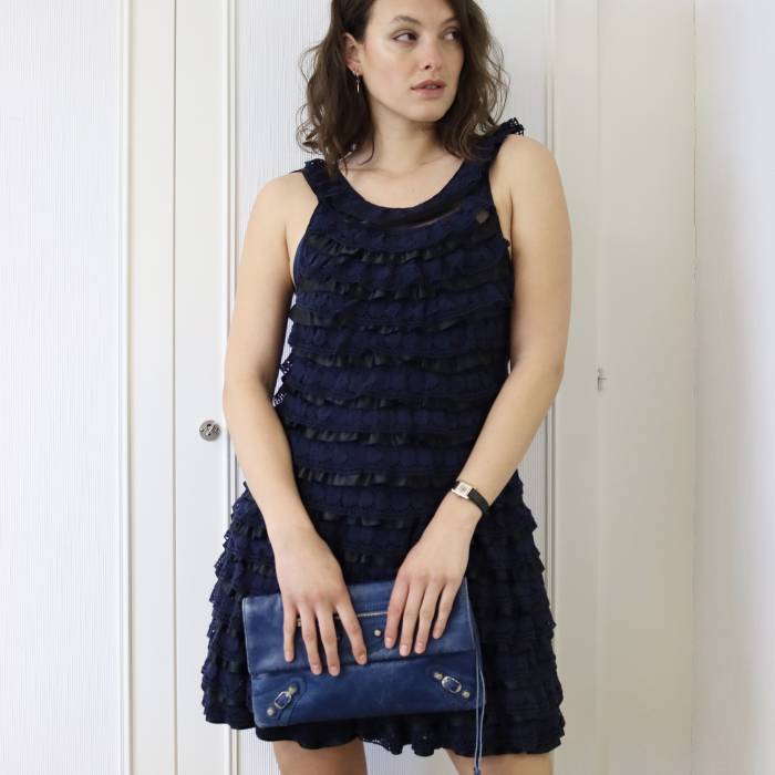 Navy blue lace crochet dress Marc Jacobs