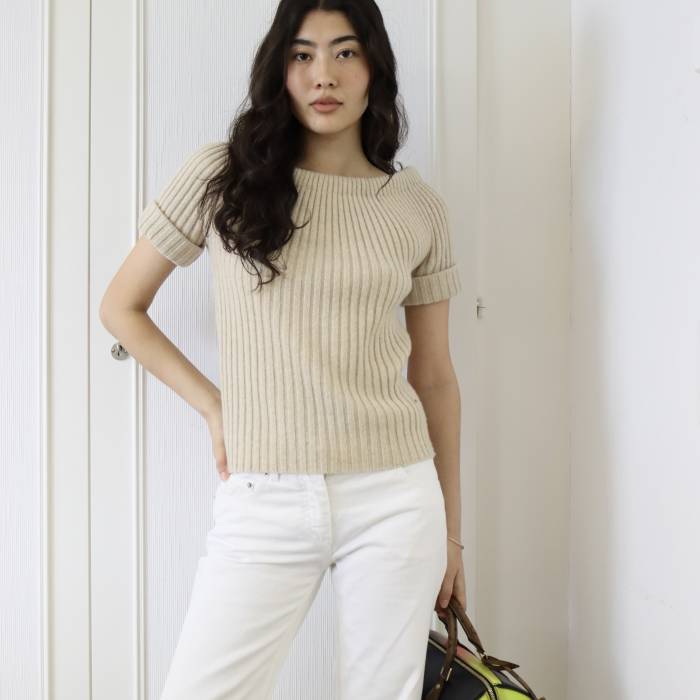 Jeans blanc coupe droite Louis Vuitton
