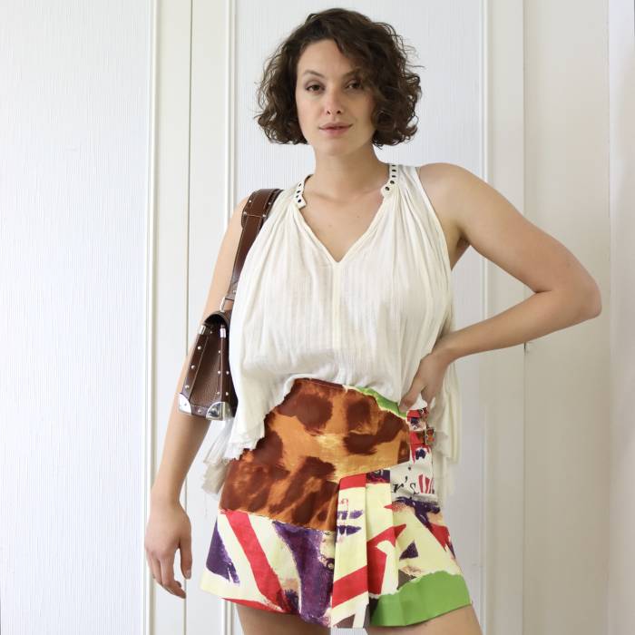 Mini-jupe multicolore en coton Dior