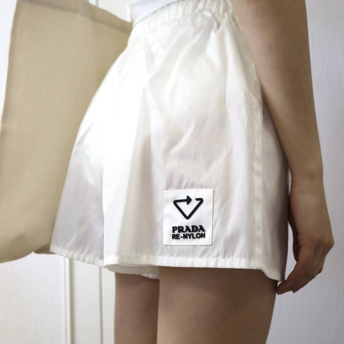 White nylon shorts Prada Prada