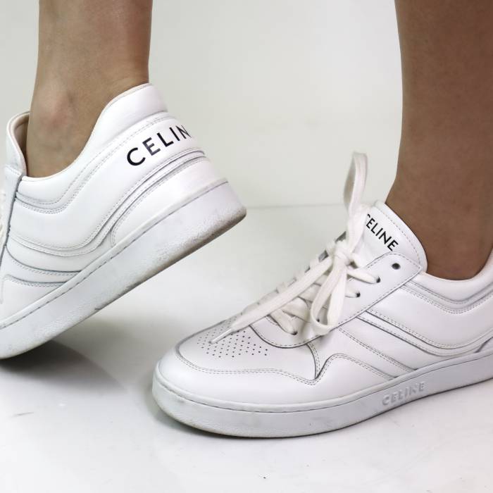 Weiße Sneakers mit Logo Celine