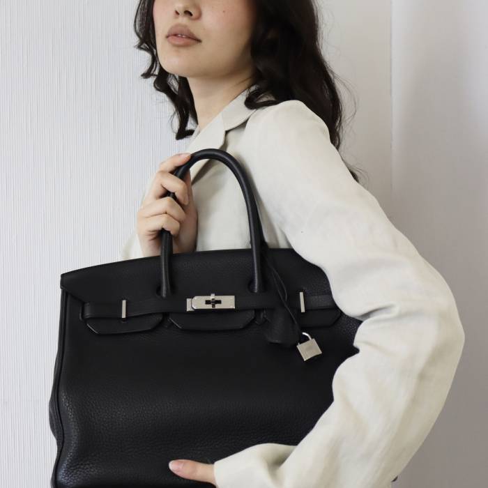 Birkin bag 35 in black Togo leather Hermès