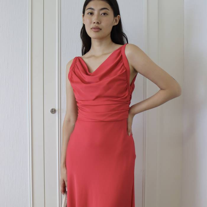 Red silk dress Moschino