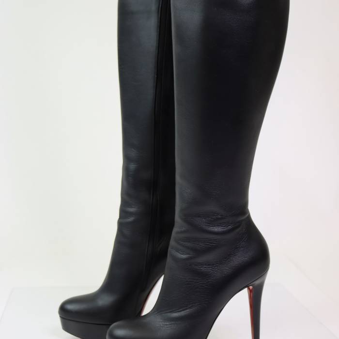Black boots with leather heels Christian Louboutin