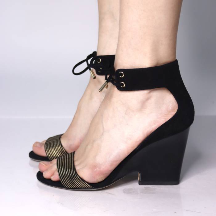 Black suede sandals with heels Jimmy Choo