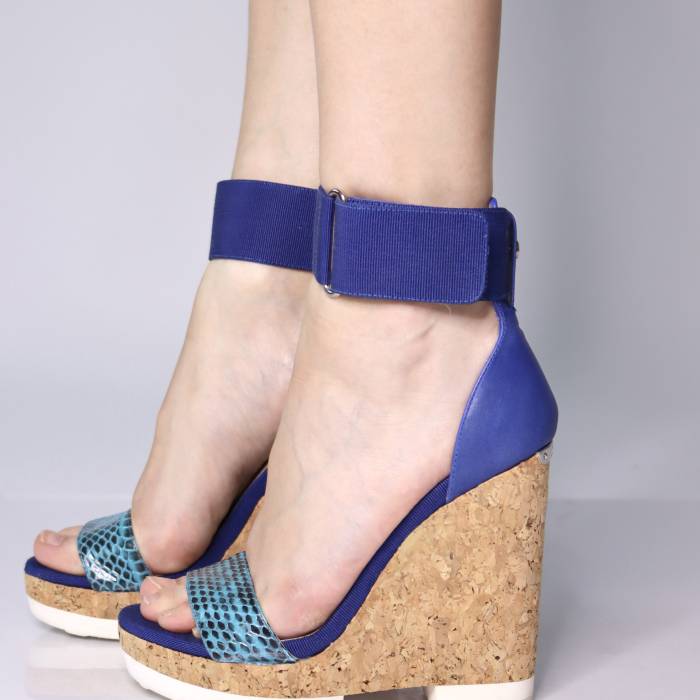 Blue bi-material sandals Jimmy Choo