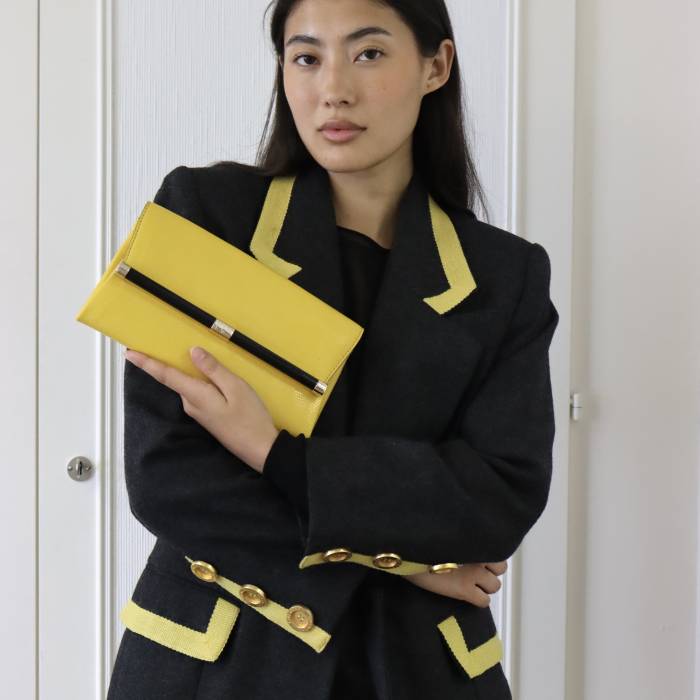 Yellow leather pouch Diane Von Furstenberg